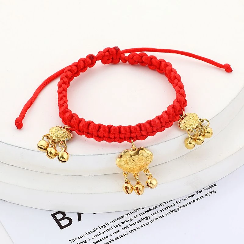 新年中型项圈猫铃铛脖圈装饰项链纯手工编织优质狗挂坠宠物长命锁