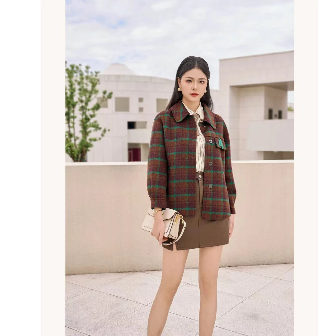 秋冬时尚气质毛呢大衣C