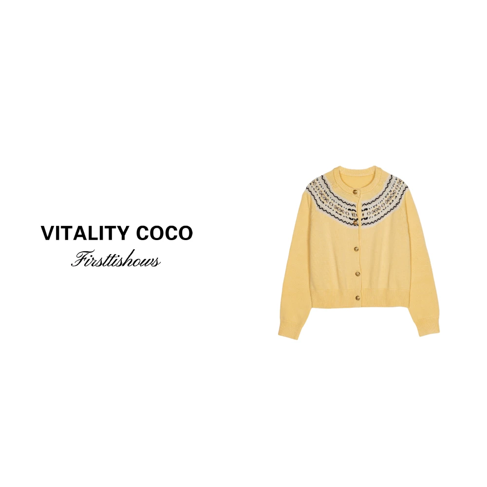 「VITALITY COCO」秋冬上新热卖刺绣重工针织开衫1452