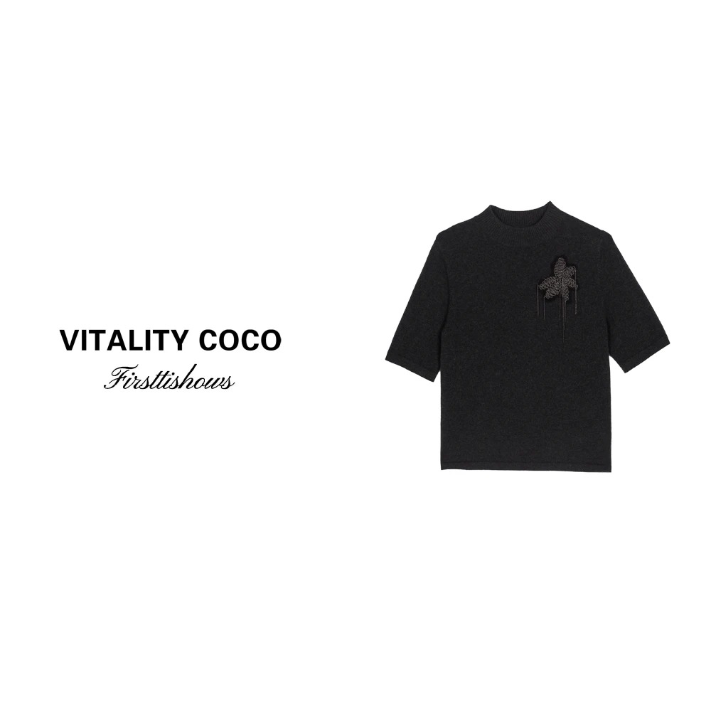 「VITALITY COCO」秋冬上新热卖毛衣高级感石墨灰针织衫1626