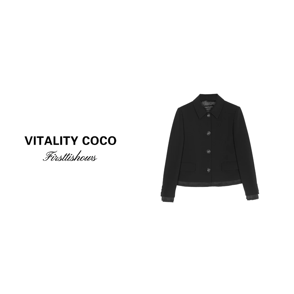 「VITALITY COCO」25秋冬上新热卖小巧极简修身西装香风短外套-1338