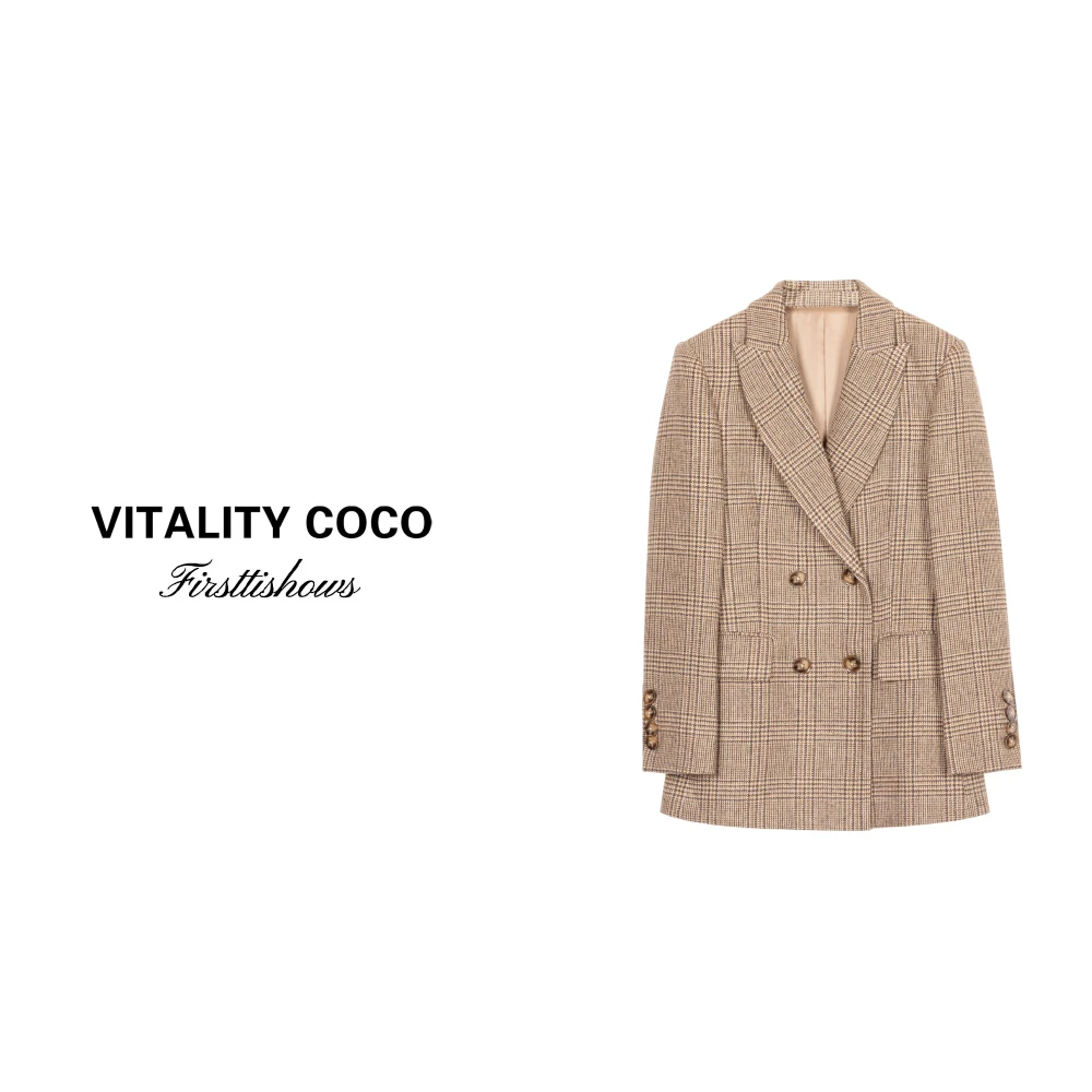 「VITALITY COCO」 新款休闲复古格伦厄克特格纹西装外套 333