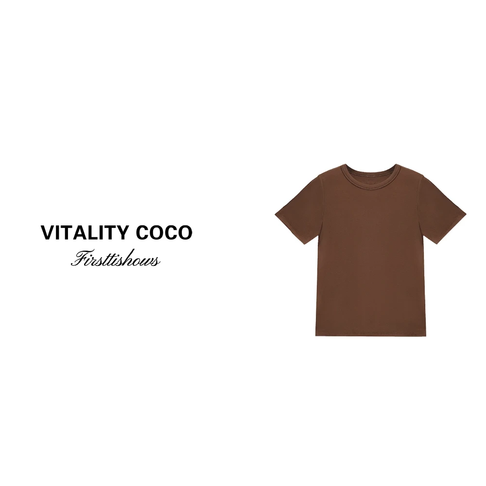 首秀短袖女款爆款2025新款定制圆领纯色简约百搭四可穿打底T恤211