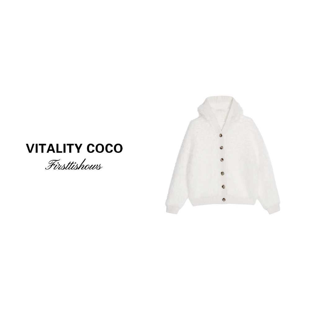 「VITALITY COCO」秋冬上新毛衣百搭连帽休闲针织衫外套1645