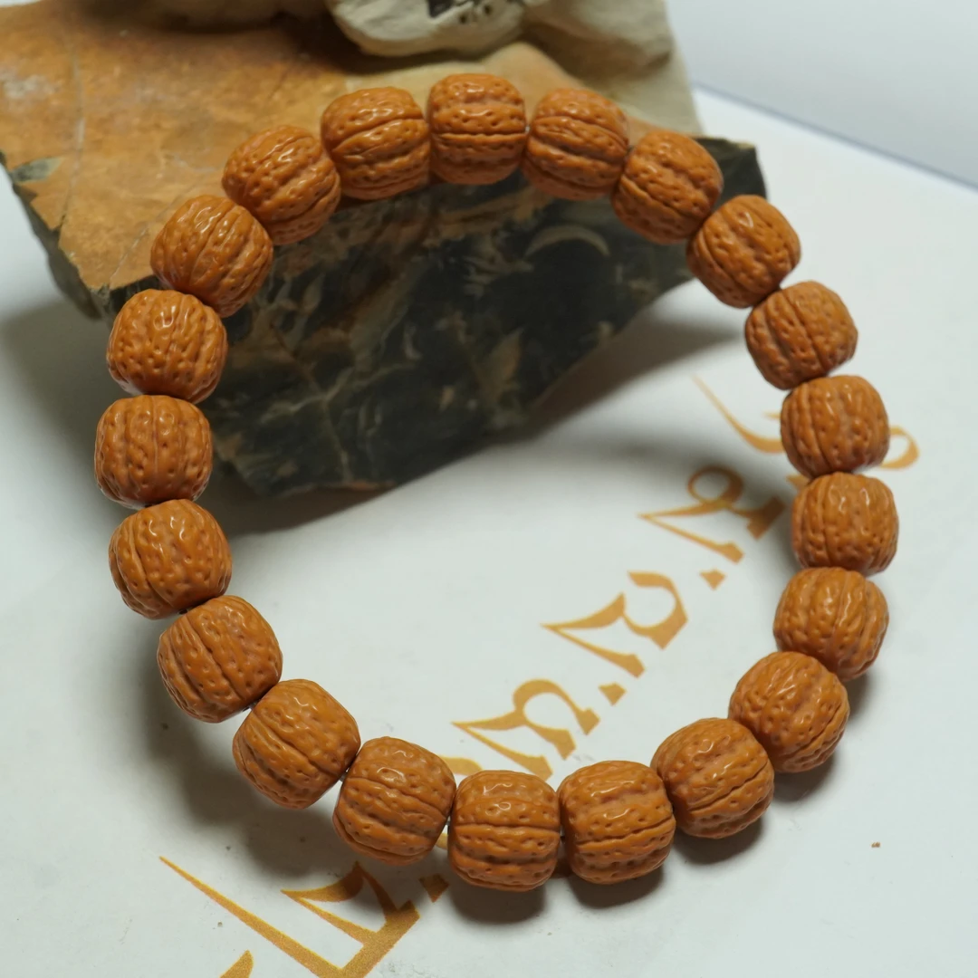 255号《小鱼文玩》猴头精工手工雕刻金刚纹单圈尺寸10+mm一条