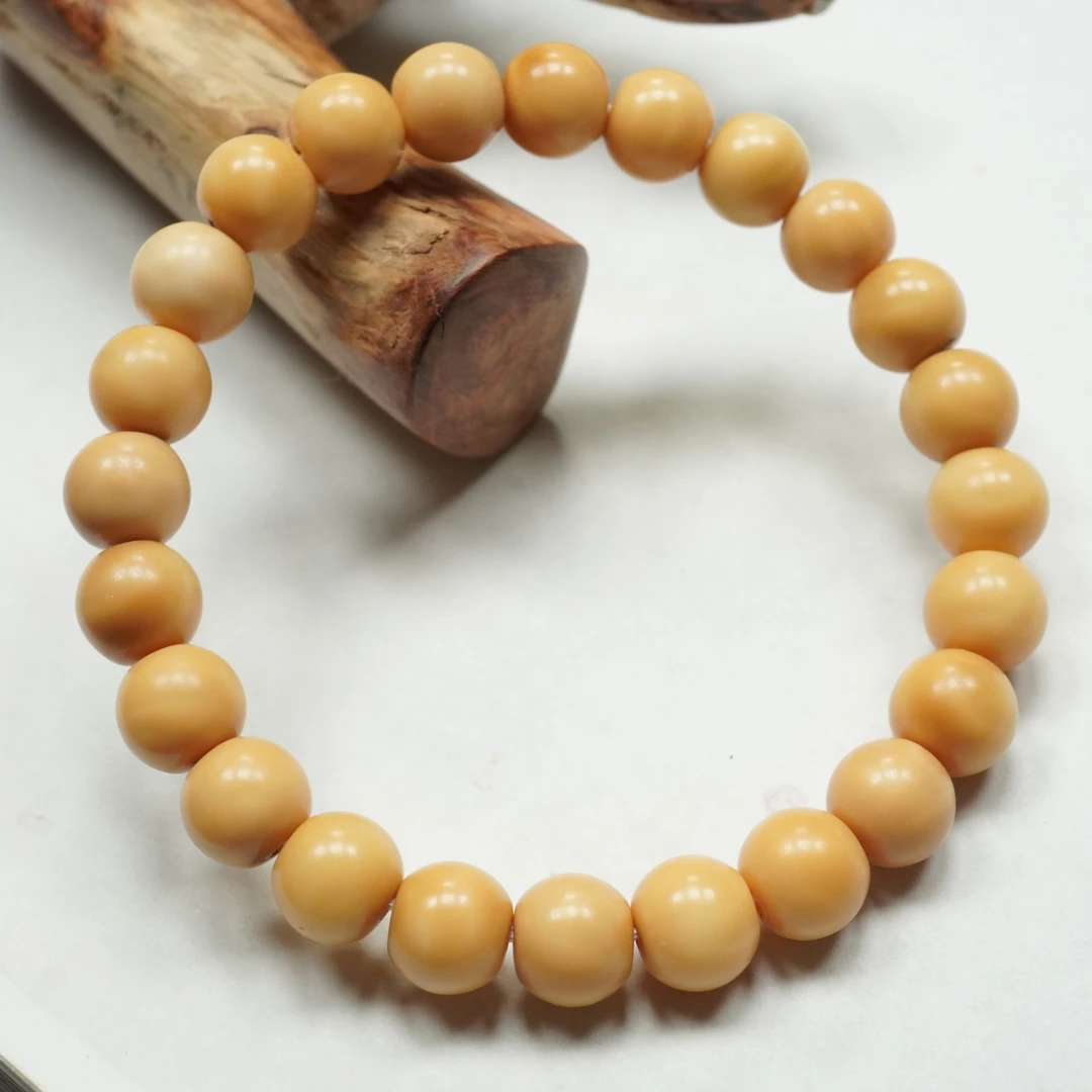 尺寸9.5mm左右保真龙脊菩提老料大苹果珠一条《小鱼文玩》G038