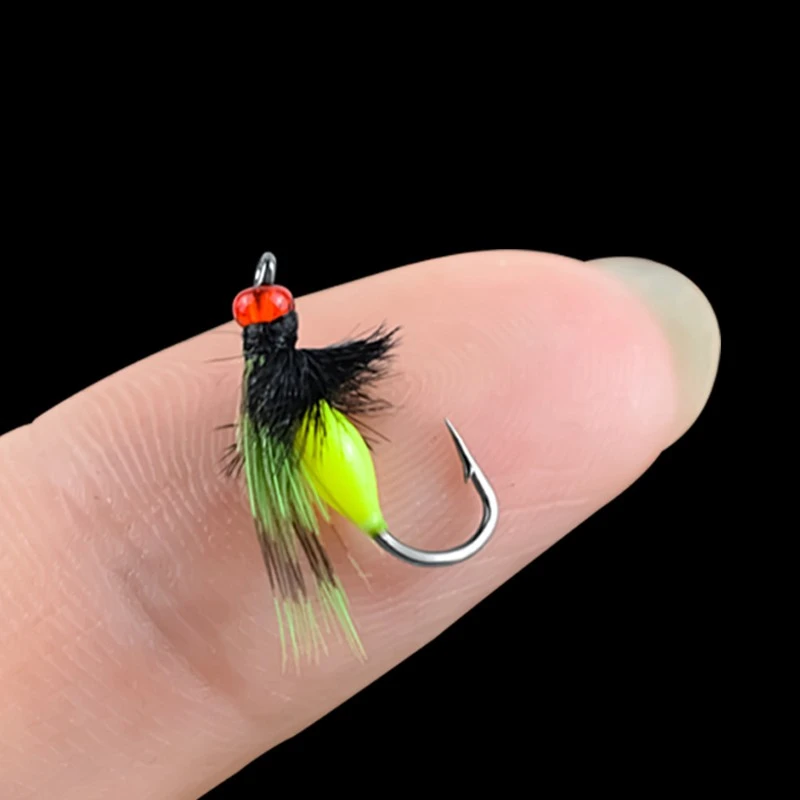 毒蚊飞蝇钩套装夜光材料微物路亚假饵白条马口钓组毛钩瓜子亮片
