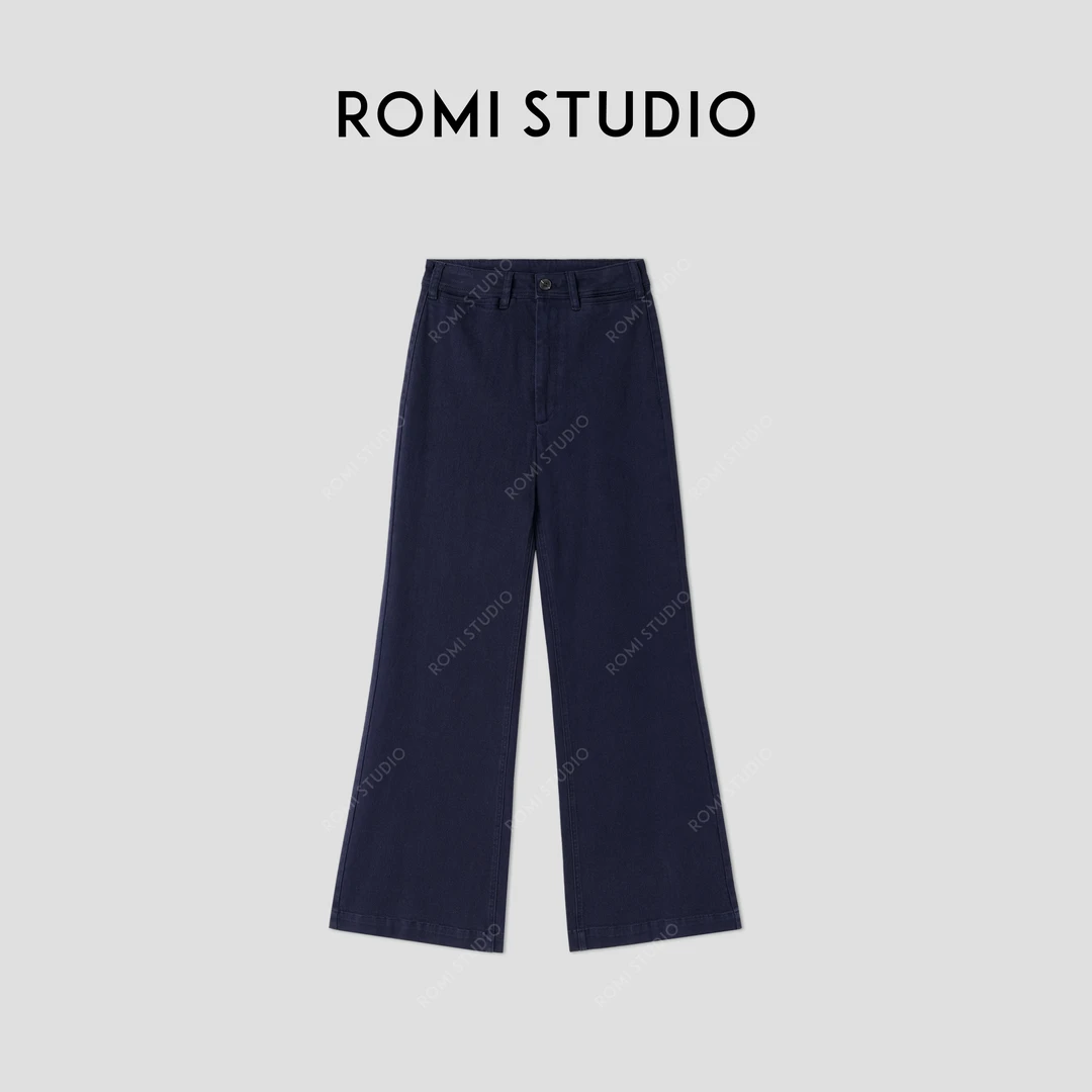 ROMI STUDIO“率性自我”21S高支棉弹力斜纹洗水微喇休闲裤24SSF163