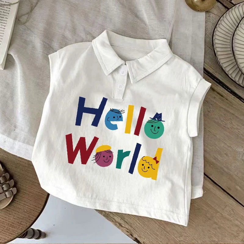 纯棉背心夏季2024新款男童女童Polo衫无袖T恤薄款外穿宝宝上衣服