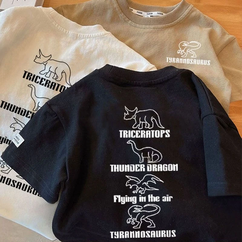 男童短袖t恤纯棉潮酷2024夏季薄款帅气儿潮流中小童半袖童装上衣t