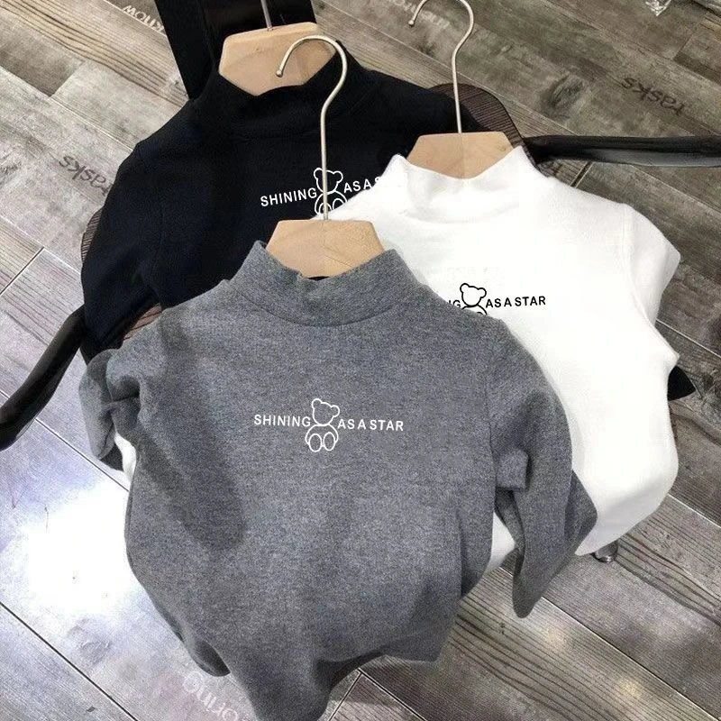 儿童新款德绒秋冬打底衫男童保暖半高领秋衣中小童长袖内搭上衣