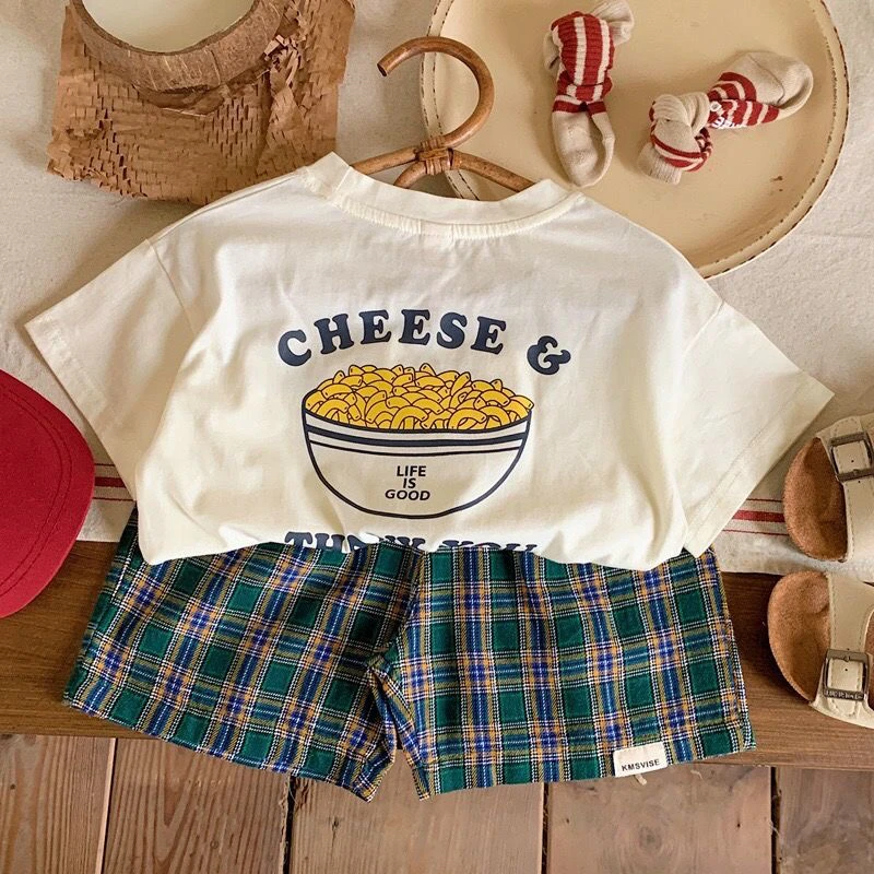 儿童短袖夏季新款男童女童卡通印花短袖T宝宝日系T恤衫潮纯色打底