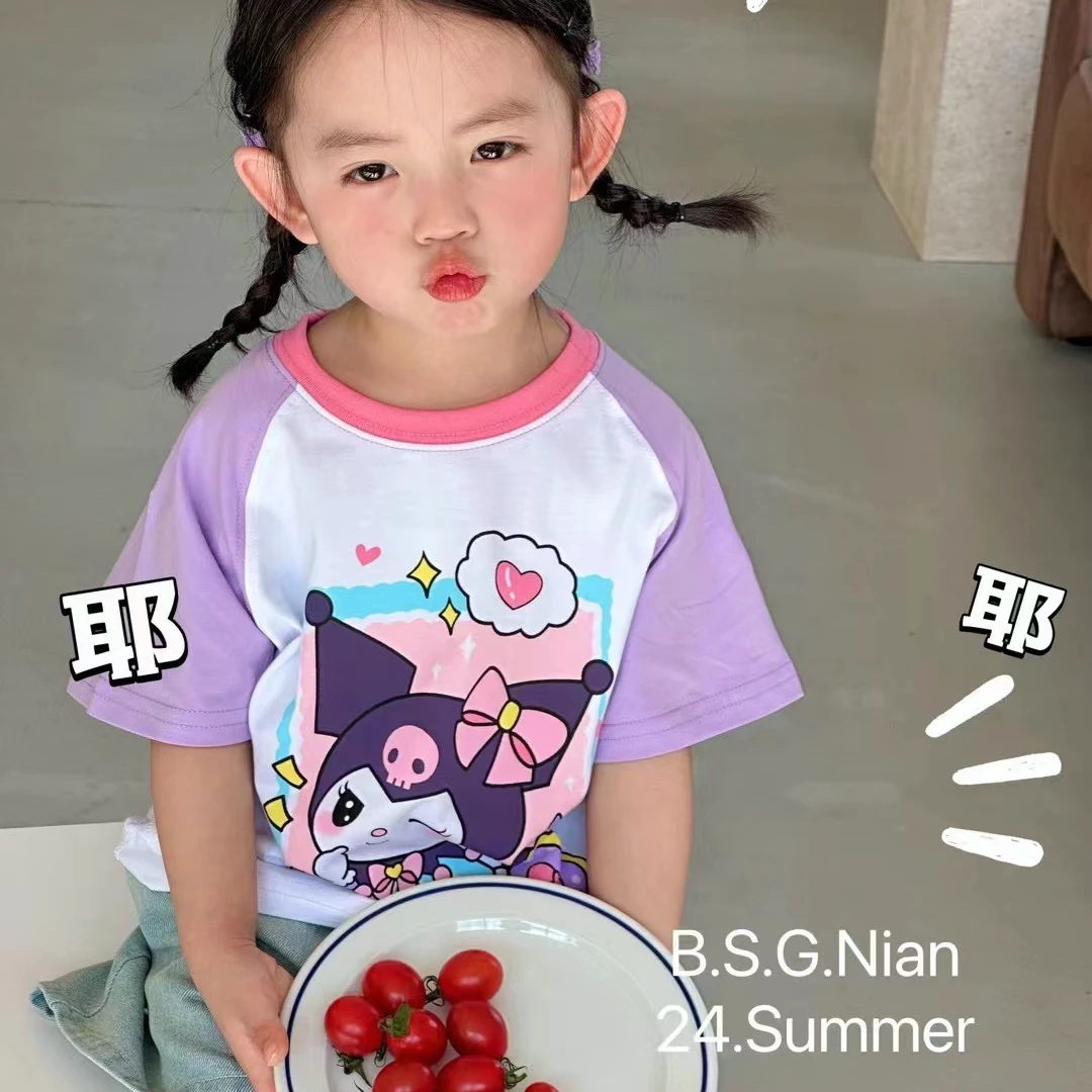 han shu小童女童库鲁米带照相机短袖T恤