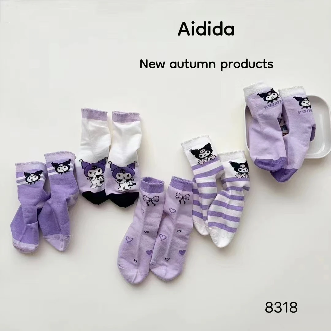 女生秋冬款爱嘀嗒2岁半-10岁卡通图案袜子