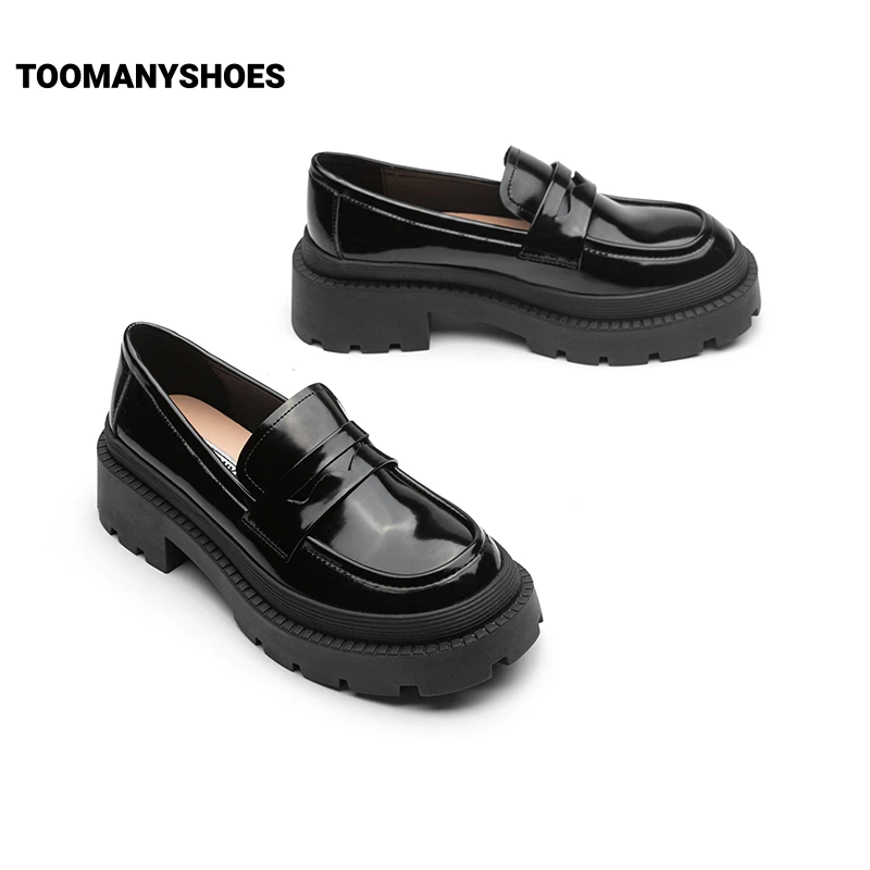 【达人】Toomanyshoes单鞋樱花树下复古英伦小皮鞋厚底乐福鞋