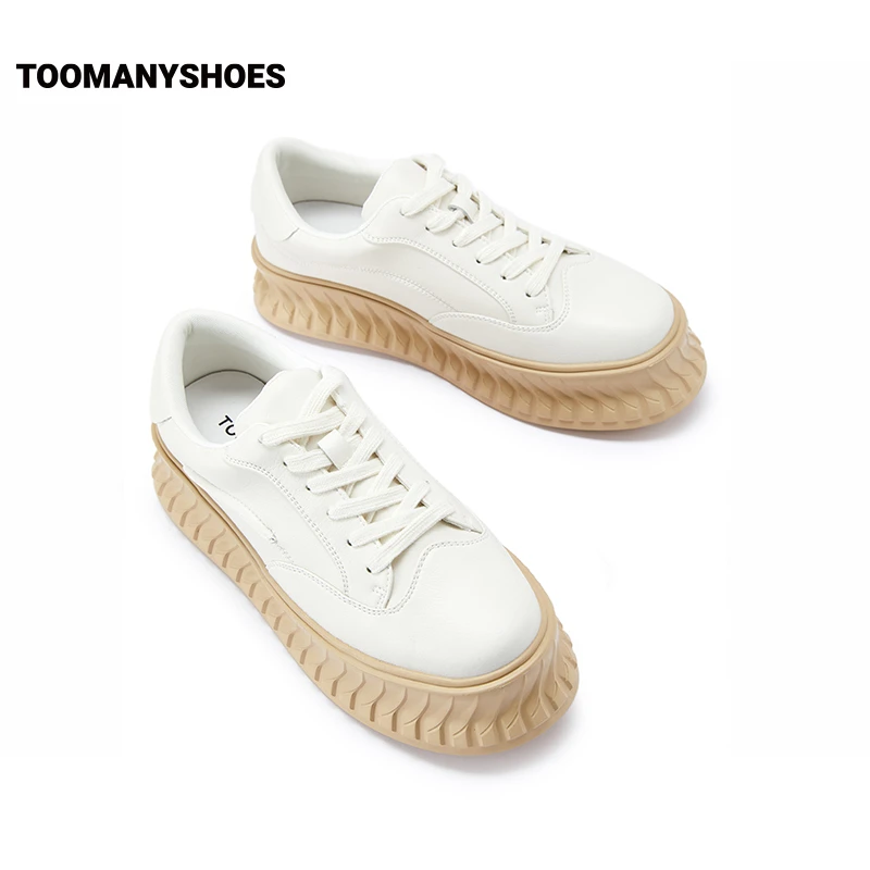 Toomanyshoes抹茶曲奇热播剧同款厚底松糕鞋小白鞋