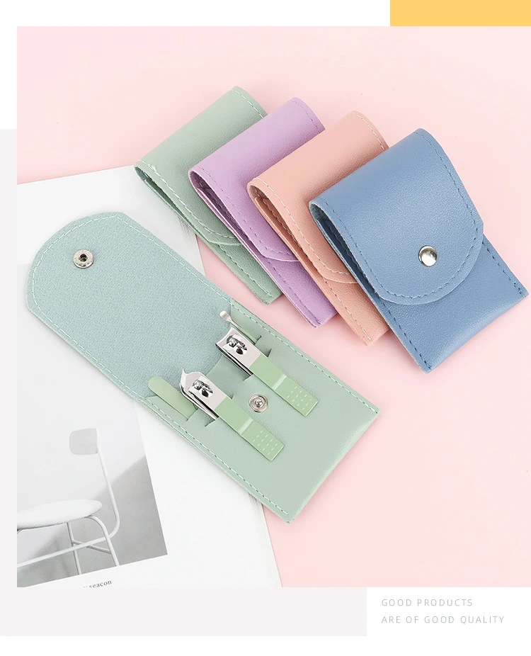 美e净卡通4件套指甲剪套装折叠包修甲美甲工具可爱指甲刀便携家用