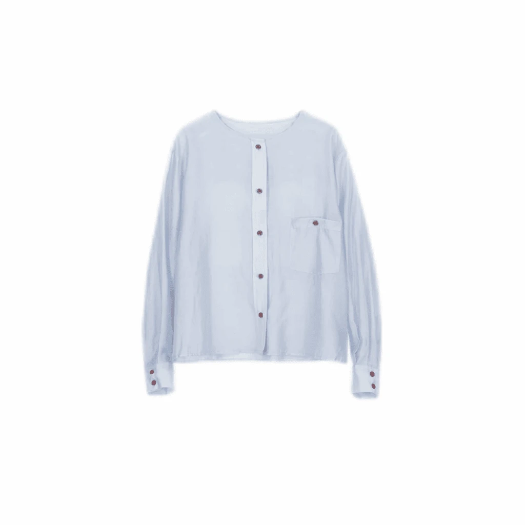 S036夏季衬衫新款小个子休闲宽宽松薄款防晒光泽莱赛尔韩版衬衣