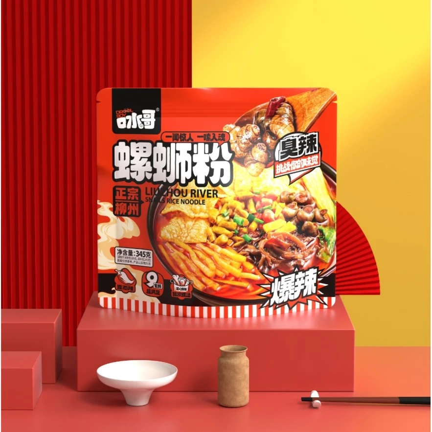 口水哥345g 尝鲜装（4+1）包螺蛳粉加辣加臭装网红美食