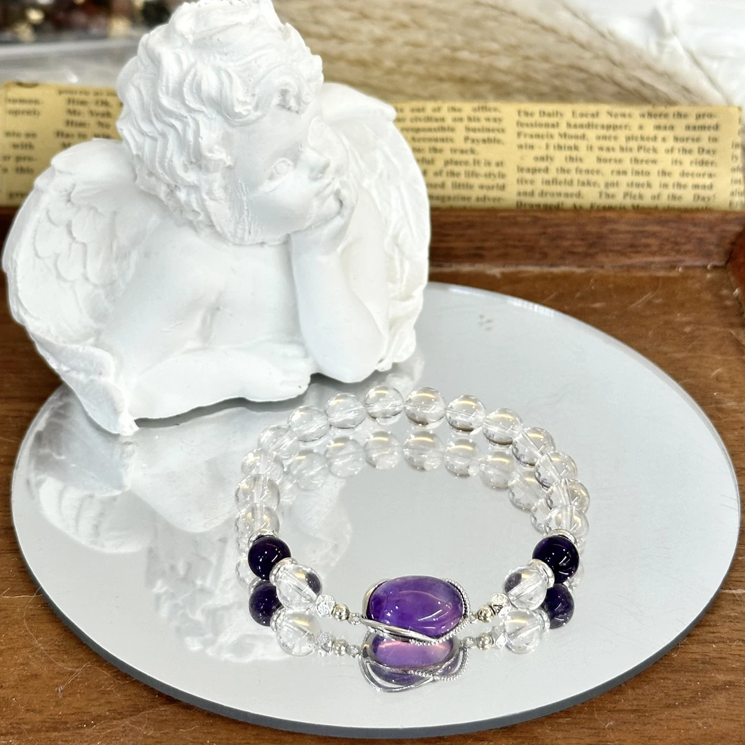 【遇故知】DM1147紫水晶白水晶手链多样性发一