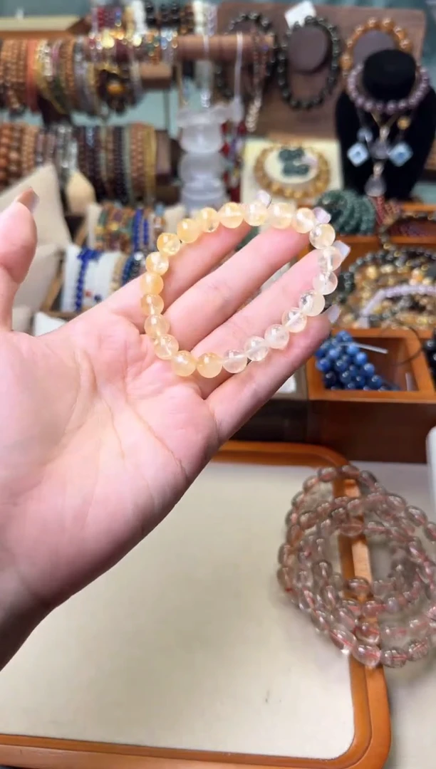 【闪购商品】水晶手链未镶嵌w41，渐变黄胶花 多样性发一