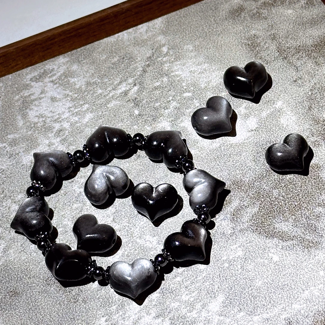 【疯狂心动】DM0747银曜石合金配件手链多样性发一