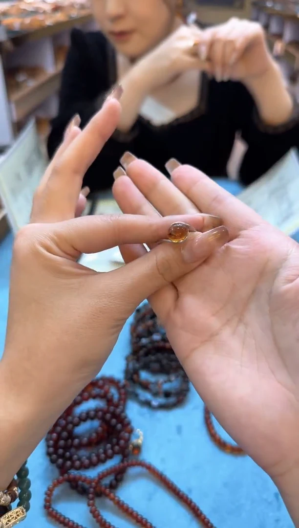 【闪购商品】琥珀戒指未镶嵌w16 琥珀戒指 多样性发一