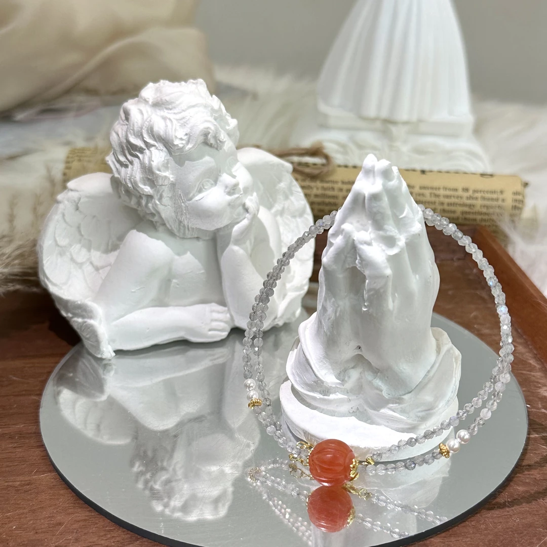 【天鹅湖】DM1105灰月光玛瑙项链多样性发一