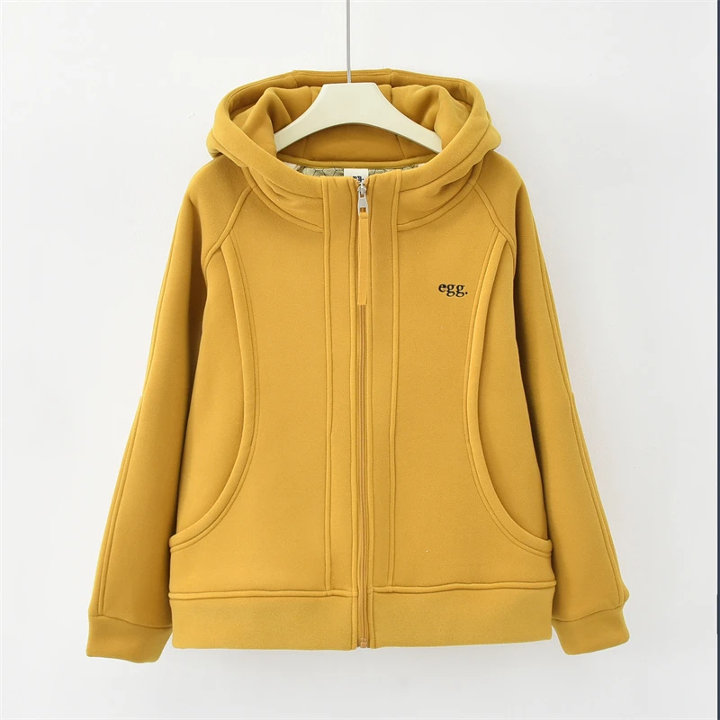 YXH-「温暖过冬」2024加绒加厚冬季新款百搭连帽休闲外套K-1079