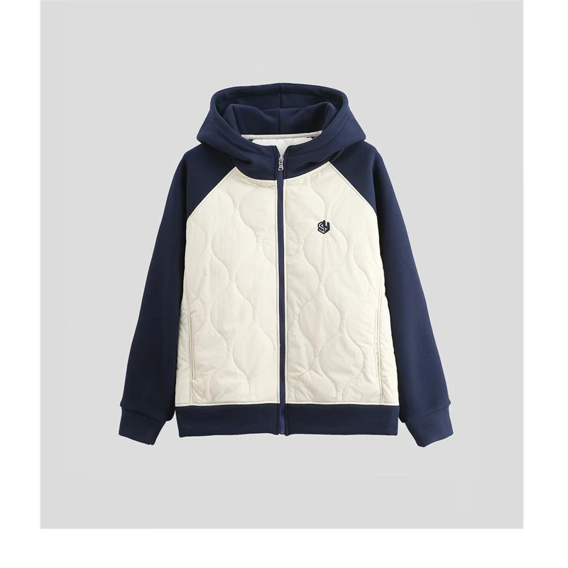 「冬浓意暖」2024新款秋冬女款爆款拼色连帽长袖外套O-Q620