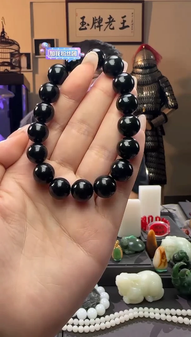 【闪购商品】和田玉青玉圆珠12未镶嵌手串