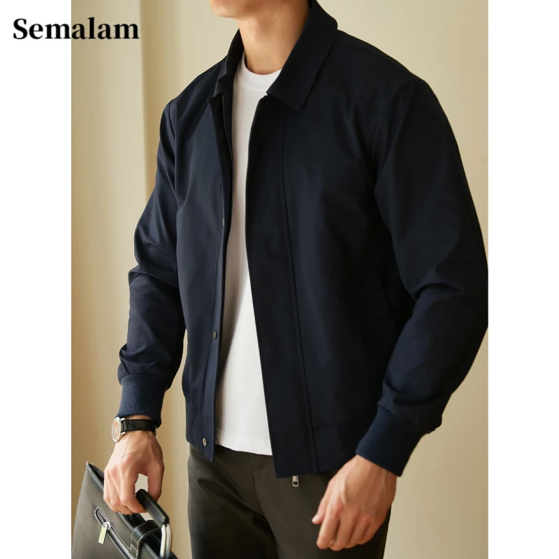Semalam男装意式时尚秋季工装外套百搭翻领新款潮牌美式行政夹克