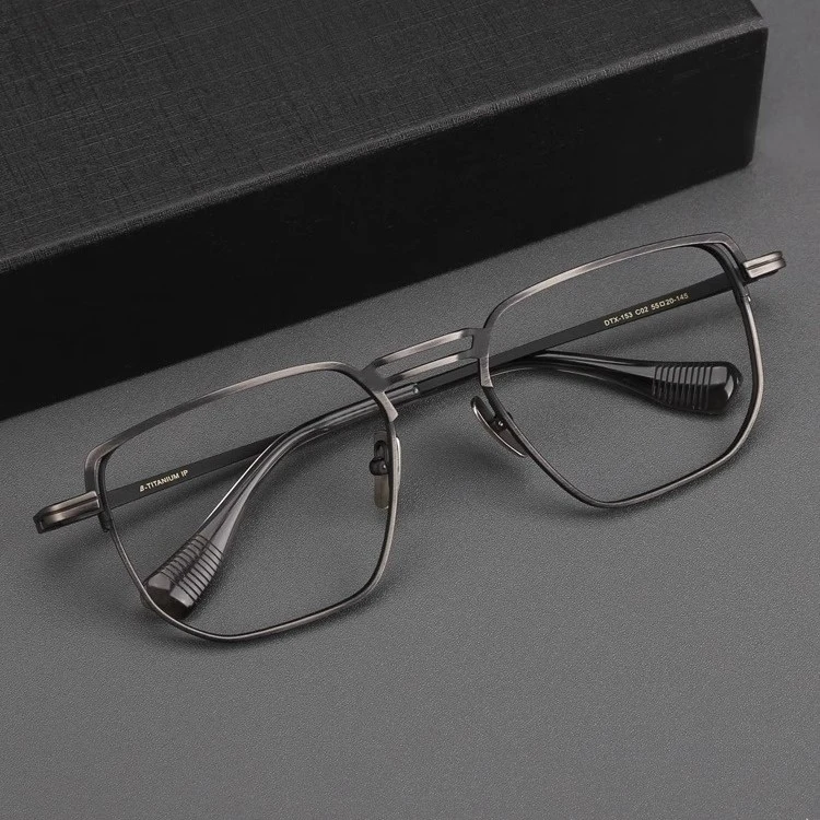 木川双梁近视黑框复古大脸超轻钛架不规则眼镜近视可配度数镜片