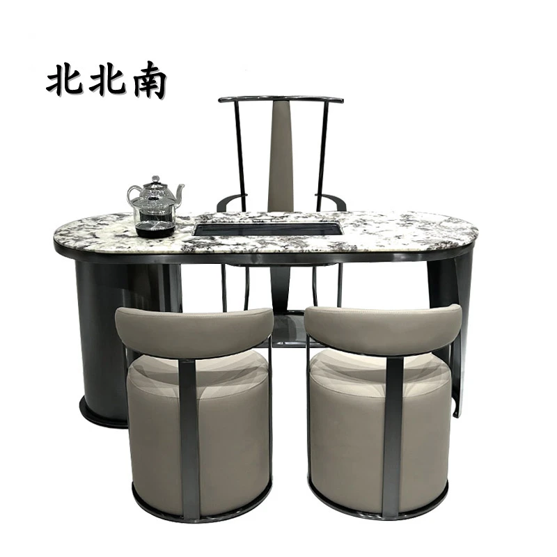 意式轻奢雪山兰奢石茶桌椅组合现代简约奢石阳台茶桌泡茶台