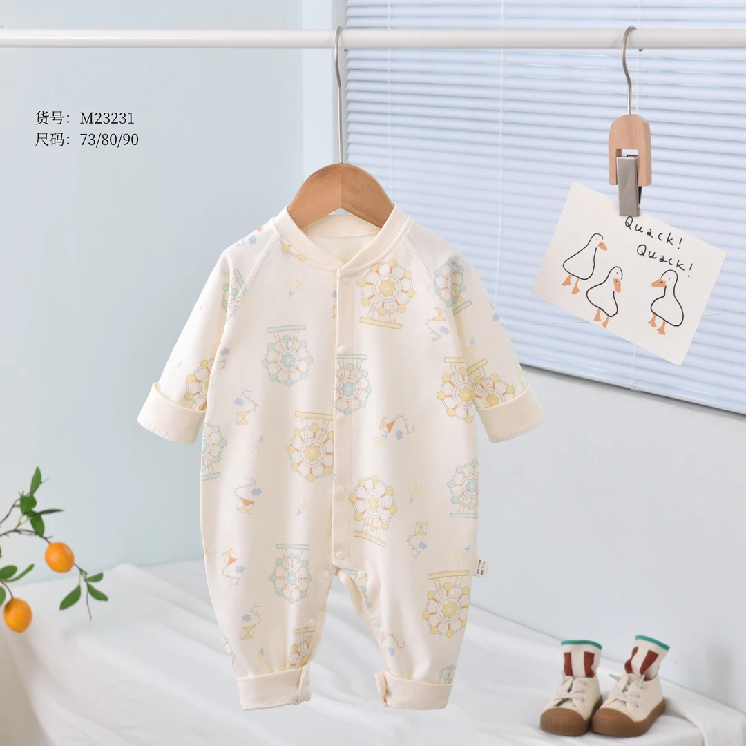 宝宝春秋款新生儿纯棉无骨婴儿幼儿连体衣男女0-1岁Aa类睡衣秋衣
