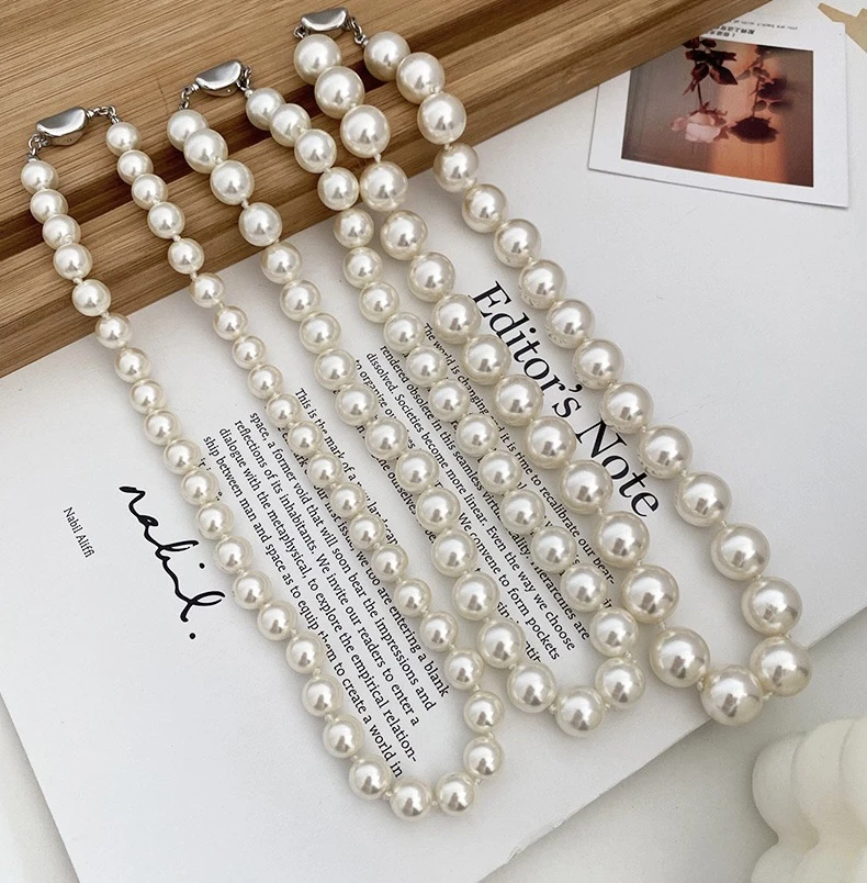 铜合金仿珍珠项链 串珠项链经典气质百搭简约优雅