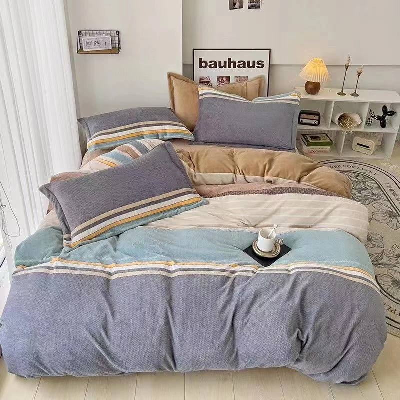 【小林寝饰】牛奶绒四件套-莫兰迪