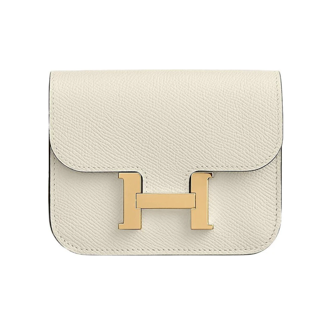 99新 Hermes/爱马仕 卡包斜挎包小废包奶油白U刻白色法式尤莱特