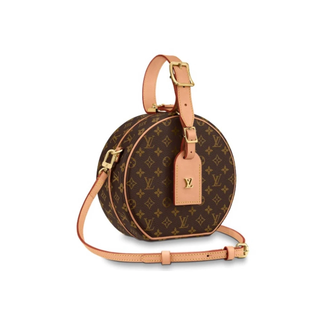 99新 LouisVuitton/路易威登 PetiteBoiteChapeau老花硬圆饼中号