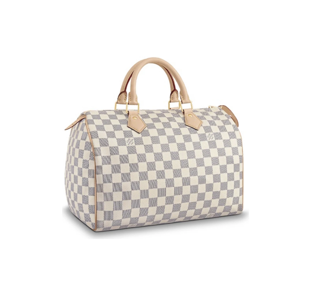 95新 LouisVuitton/路易威登 经典白棋盘格手提包旅行包