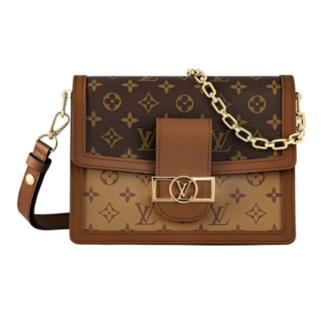 95新 LouisVuitton/路易威登 达芙妮中号箱包腋下包芯片(缺链条)