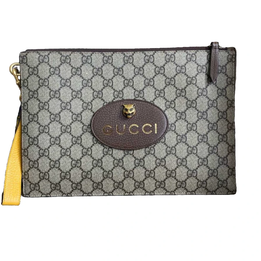 95新 GUCCI/古驰 99新 GUCCI/古驰 经典老花虎头手拿包手包手腕包