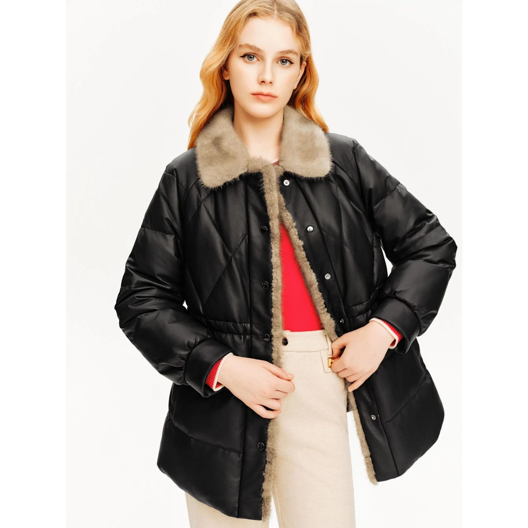 【琥珀流光】PSALTER诗篇 金标水貂毛领皮草白鸭绒皮羽绒6C64509263