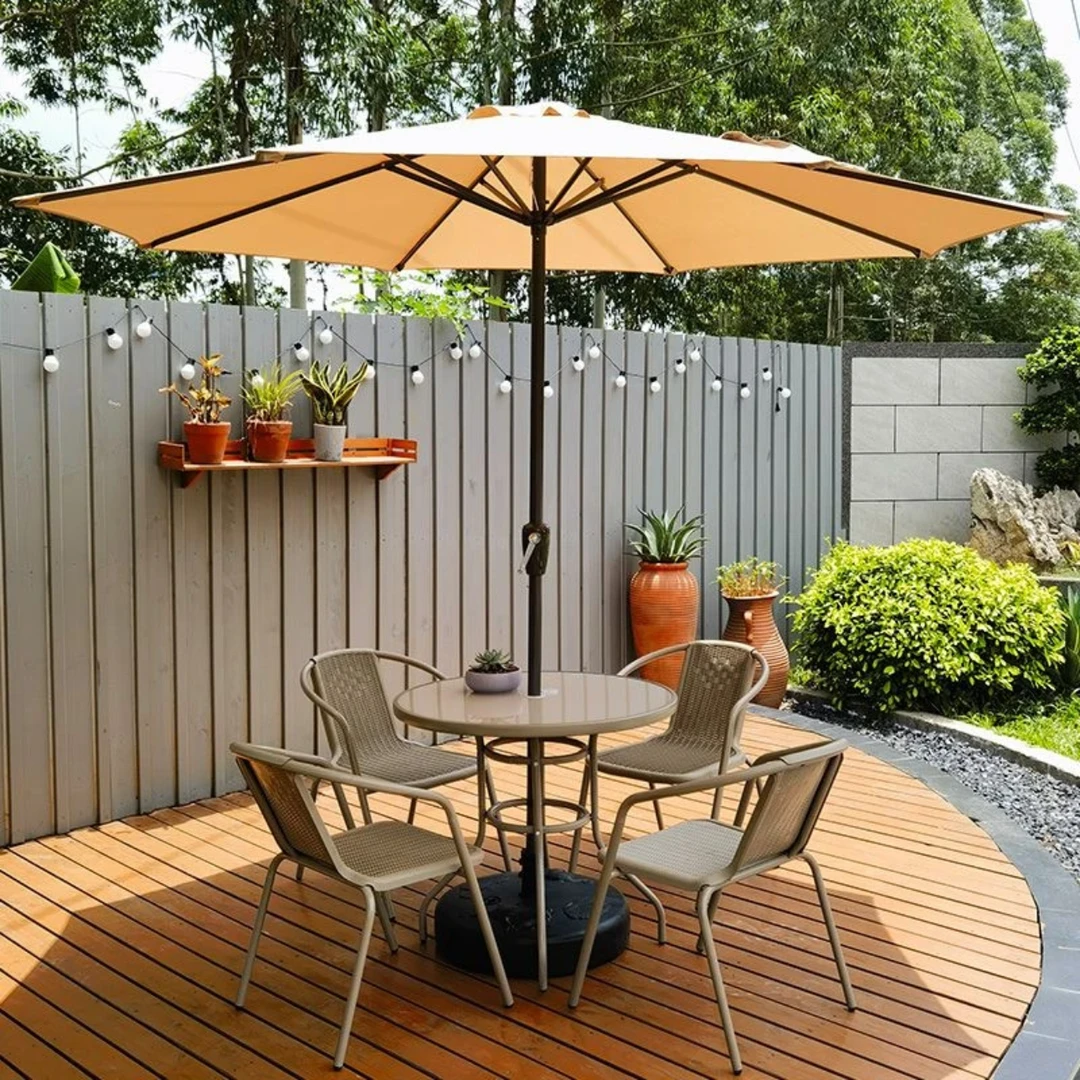 户外庭院桌椅伞组合套件带伞花园室外休闲露天奶茶店咖啡厅外摆