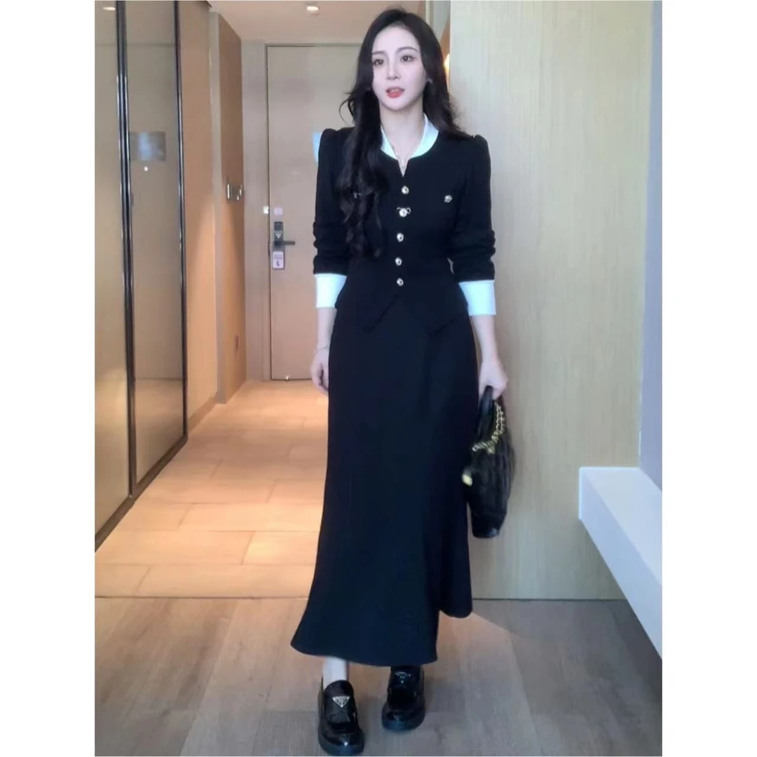 XINYI【财阀千金】秋季小香风撞色小衫女显瘦百搭气质上衣XW351555