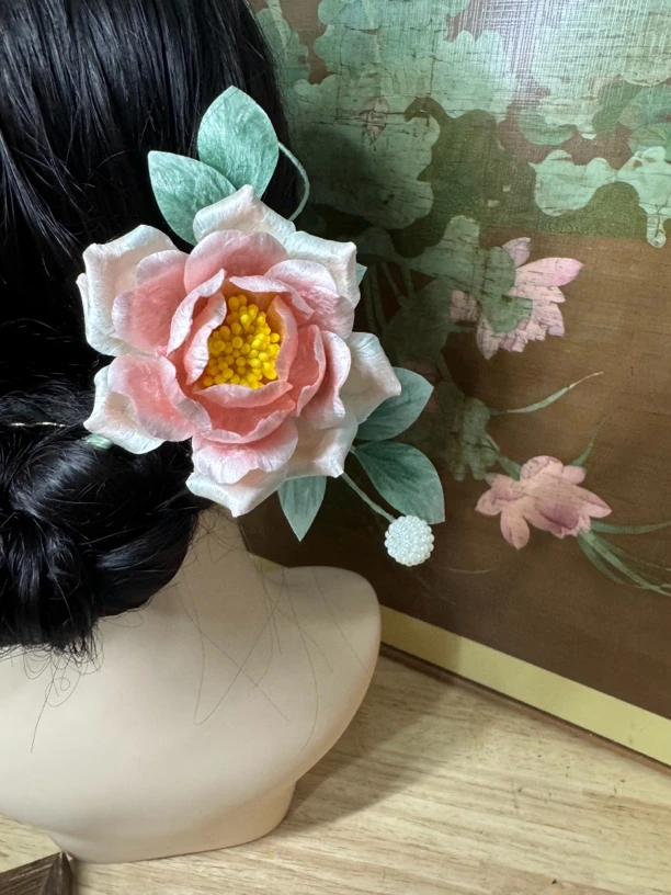 江南浔古风发饰汉服配饰 绒花默认木簪改主体找客服