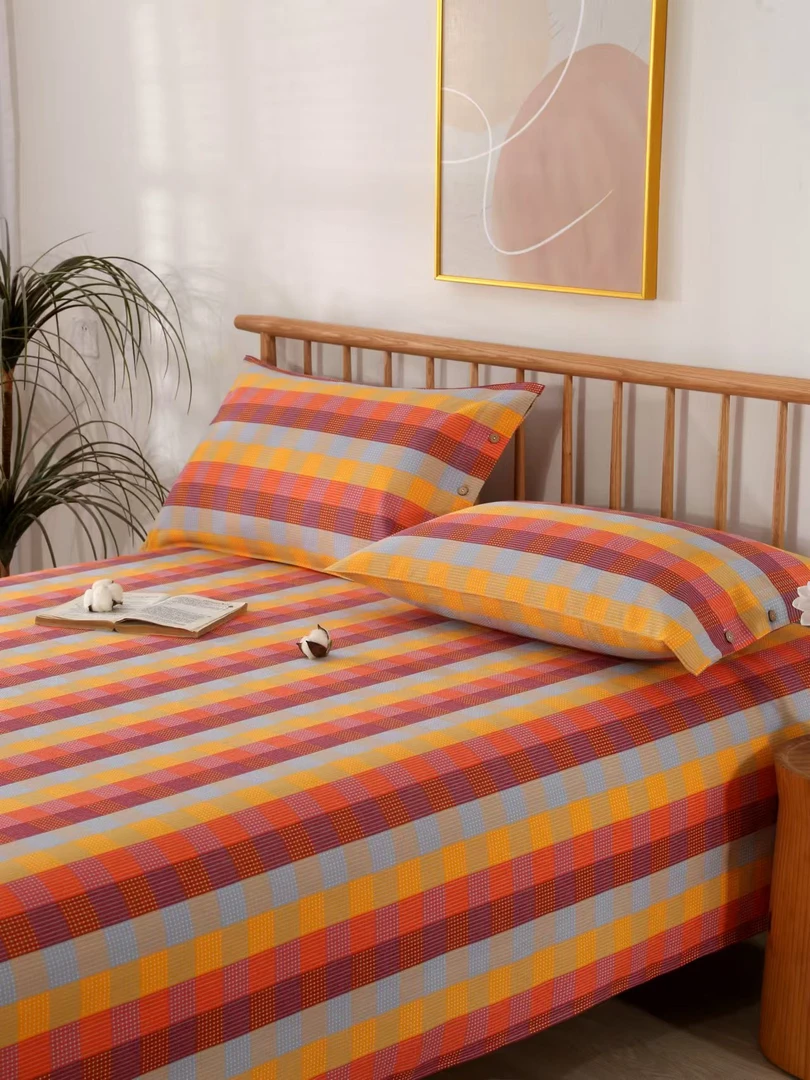 非遗技艺和锦赛络纺A类加密全棉色织提花三件套