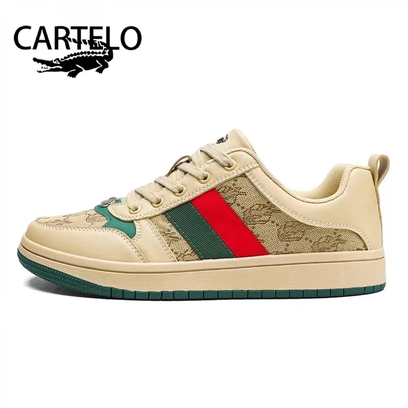 CARTELO/卡帝乐鳄鱼春季新品刺绣脏脏鞋休闲舒适运动百搭情侣板鞋
