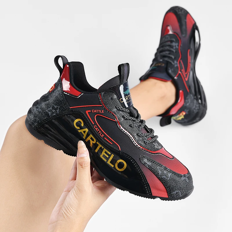 【女款】轻奢定制国潮网面百搭增高鞋时尚富贵红