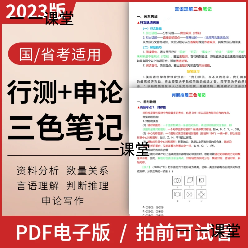 2024国省申论口诀知识导图记三色笔电子版行测思维考行测技巧学霸